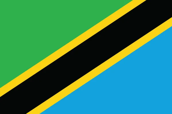 Tanzanya bayrak. Vektör biçimi — Stok Vektör