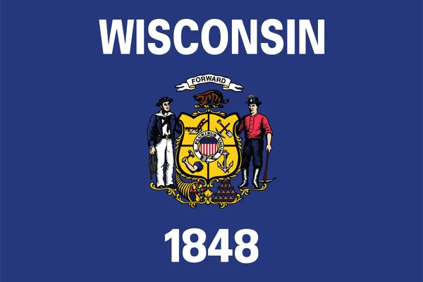 Wisconsin State Flag, Estados Unidos. Formato vectorial — Vector de stock