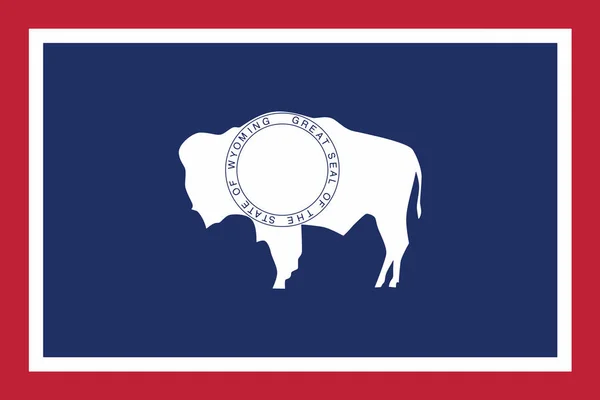 Wyoming eyalet bayrağı, Amerika Birleşik Devletleri. Vektör biçimi — Stok Vektör