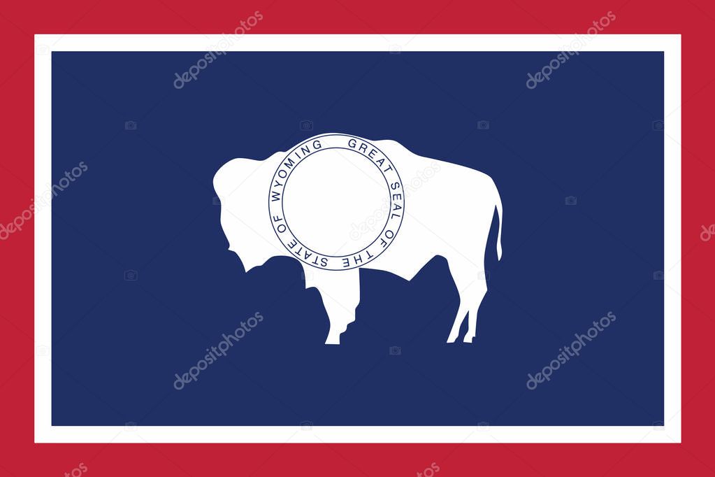 Wyoming State Flag, USA. Vector Format