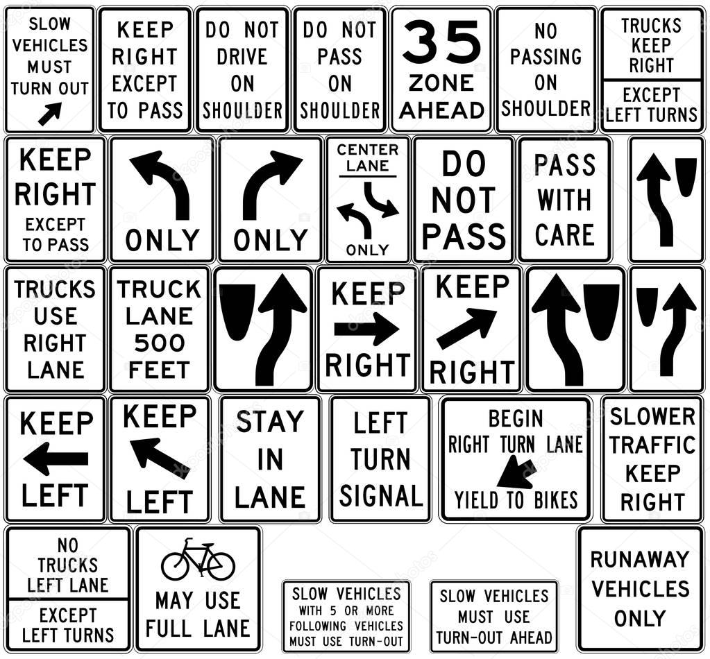 Road signs in the United States. Regulation of Movement.