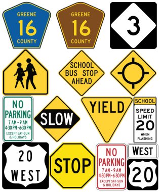 Road signs in the United States. Non-compliant to MUTCD Signs, Old Signs clipart