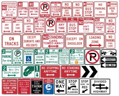 Amerika Birleşik Devletleri'nde yol işaretleri. Tek yönlü ve bölünmüş otoyol, Otopark
