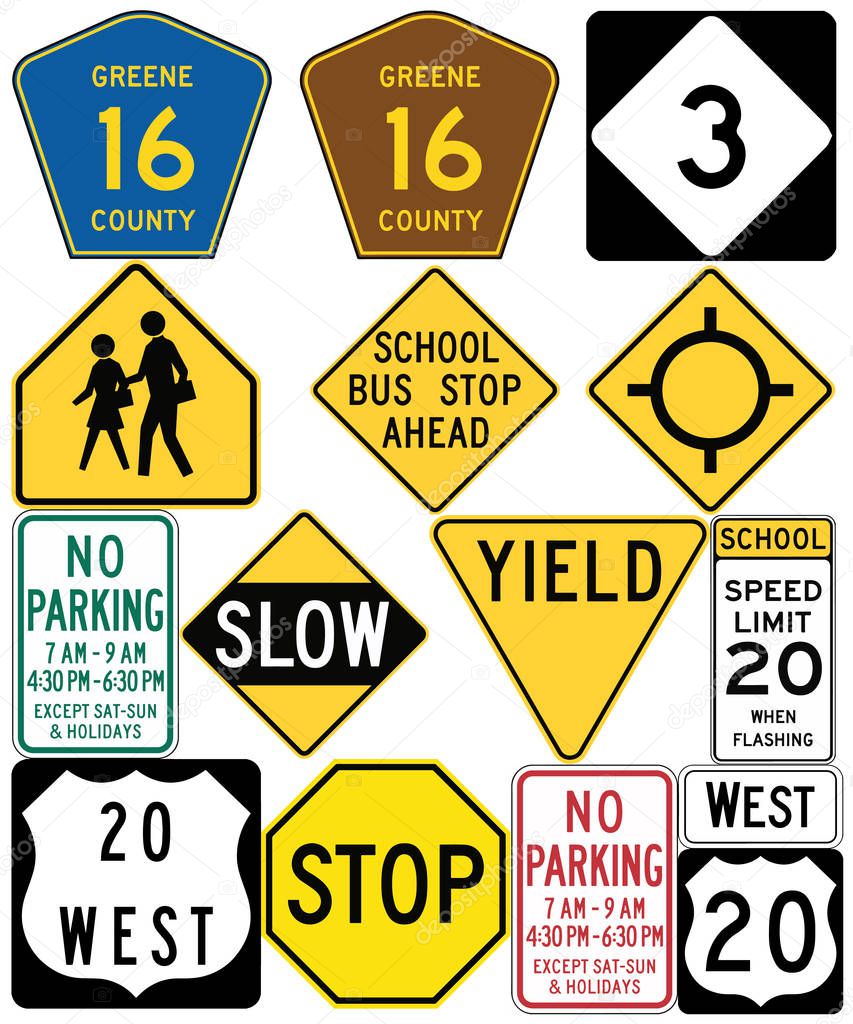 Road signs in the United States. Non-compliant to MUTCD Signs, Old Signs