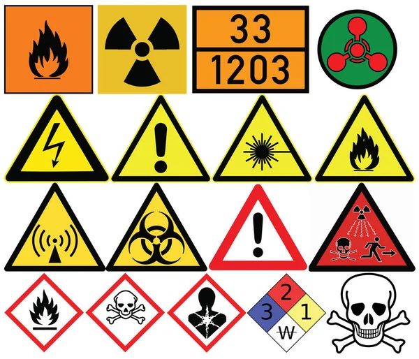 危险标志。泛型的谨慎，毒药、 辐射、 生物性危害 — 图库矢量图片
