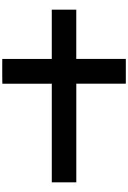 Dini işareti. Hıristiyanlık. Hıristiyan haç tutku İsa Christs sembolüdür, gösterilen basit Latin çapraz. Vektör biçimi.