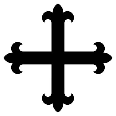 Dini işareti. Hıristiyanlık. Sembolizm içinde kullanılan çapraz birçok çeşidi vardır ve, veya Hanedanlık armaları. Vektör biçimi.