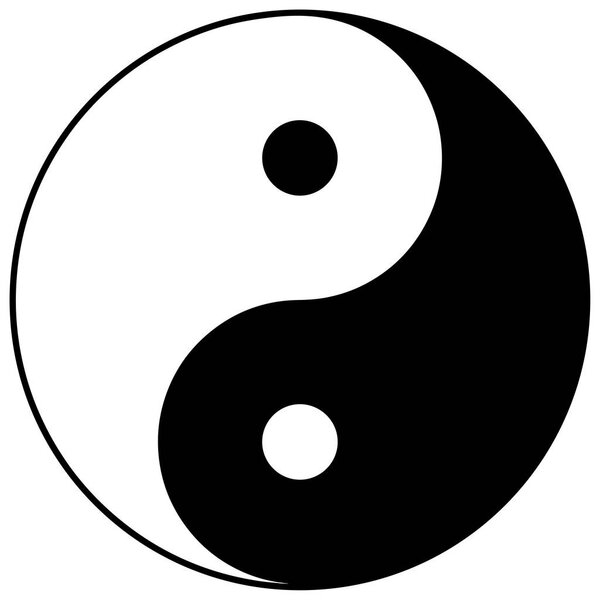 Religious sign. Chinese religions. Yin Yang symbol of balance and harmony. Vector Format.