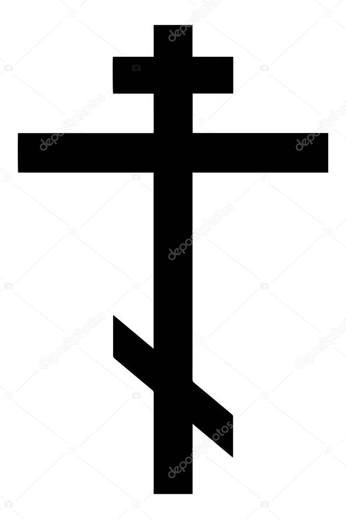 Religious sign. Christianity. Orthodox cross. Vector Format.