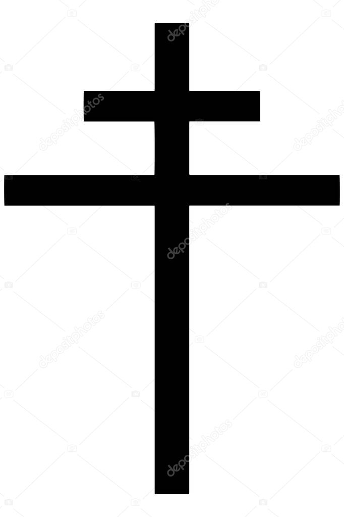 Religious sign. Christianity. Patriarchal cross. Vector Format.