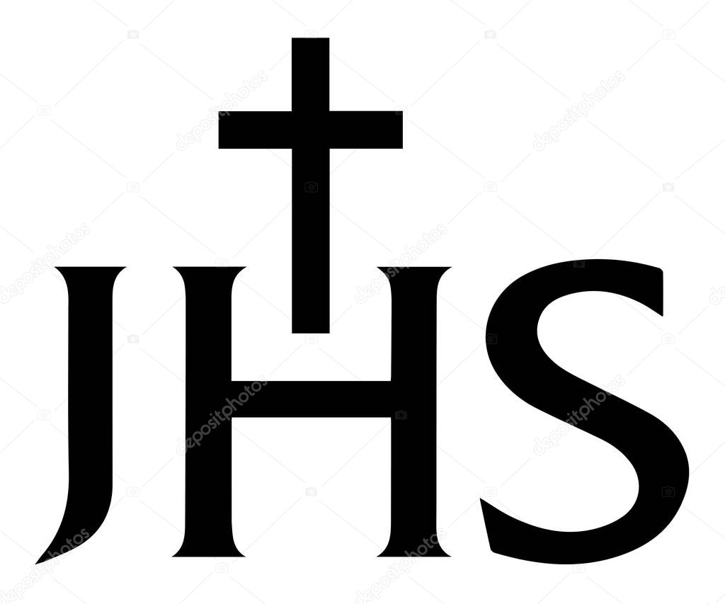 Religious sign. Christianity. IHS, or JHS Monogram of the name of Jesus. Vector Format.