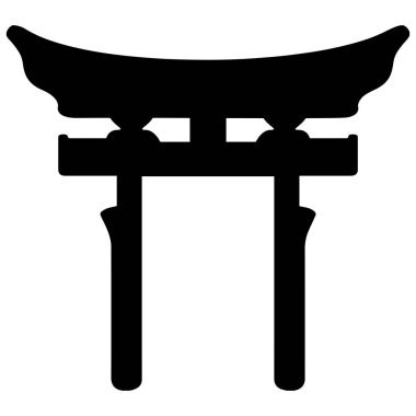 Dini işareti. Japon dinler. Şinto sembolü. Vektör biçimi