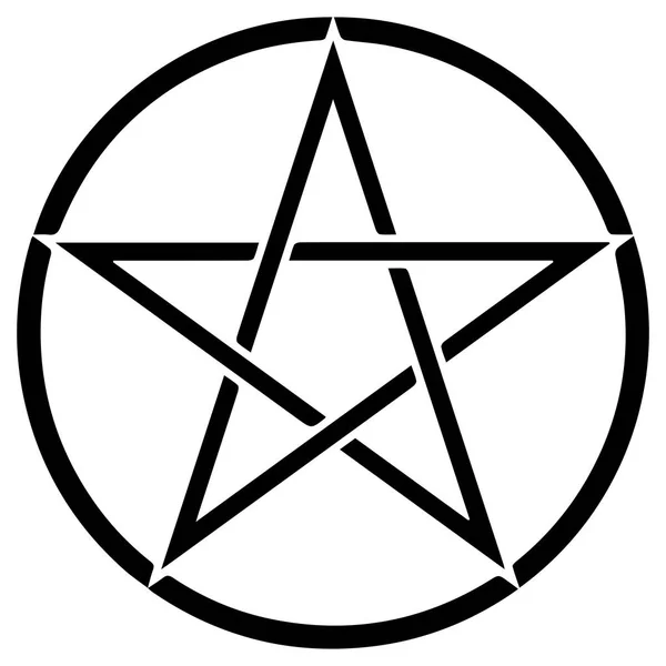 Θρησκευτικό σύμβολο. Wicca και Νεοπαγανισμός. Πεντάλφα. Διανυσματική μορφή. — Διανυσματικό Αρχείο