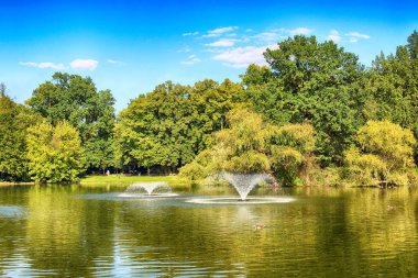 Wroclaw, Polonya - 07 Ağustos 2017: Wroclaw South Park'ta şehrin güneyinde yoktan 1877 yılında yaptırılmıştır. Hugo Richter ve Ferdinand Cohn çayırlar ve büyük bir su birikintisi bir park yaratmıştı.