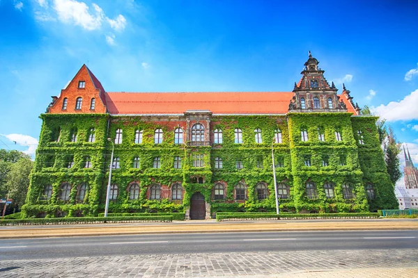 Wroclaw, Polen - 14 augusti 2017: Wroclaw Old Town. Nationalmuseet i Wroclaw upptar byggnaden ritades av arkitekt Karl Friedrich Endell och uppfördes 1883-1886. — Stockfoto