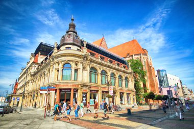 Wroclaw, Polonya - 18 Ağustos 2017: Hotel Monopol yüksek standart ve benzersiz bir tasarıma sahip. Efsanevi Wroclaw otel 1892, neo-Barok tarzında inşa edilmiştir.