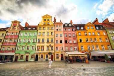 Wroclaw, Polonya - 23 Ağustos 2017: Wroclaw Old Town. Bir Avrupa'nın en renkli Pazar kareler ile şehir. Aşağı Silezya, Polonya, Avrupa'nın tarihsel başkenti.
