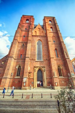 Wroclaw, Polonya - 23 Ağustos 2017: Cathedral St. Mary Magdalene şehrin en eski tapınak biridir. 1226-1232 yılında inşa sonra Alman kolonistler toplama ilk parish Kilisesi olduğunu.