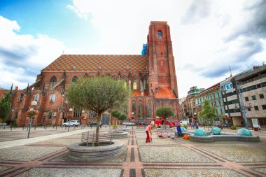 Wroclaw, Polonya - 23 Ağustos 2017: Cathedral St. Mary Magdalene şehrin en eski tapınak biridir. 1226-1232 yılında inşa sonra Alman kolonistler toplama ilk parish Kilisesi olduğunu.