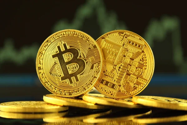 Fizikai változata Bitcoin, új virtuális pénz. — Stock Fotó