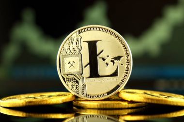 Physical version of Litecoin, new virtual money. clipart