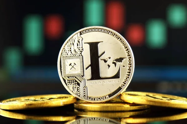 Fysieke versie van Litecoin, nieuwe virtueel geld. — Stockfoto