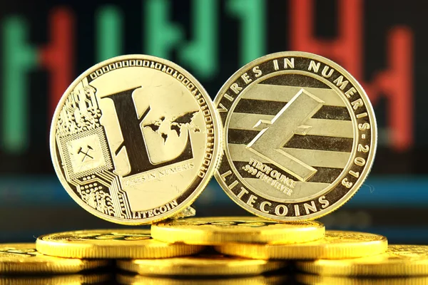 Physische Version von Litecoin, neues virtuelles Geld. — Stockfoto