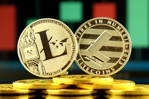 Physische Version von Litecoin, neues virtuelles Geld. — Stockfoto