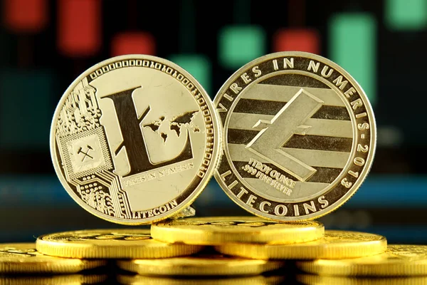 Versión física de Litecoin, nuevo dinero virtual . — Foto de Stock