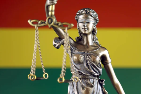Symbol För Lag Och Rättvisa Med Bolivia Flagga Närbild — Stockfoto