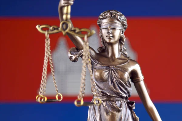 Symbol Law Justice Cambodia Flag Close — Stock Photo, Image