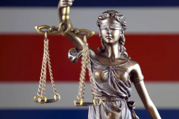 Символ Права Правосуддя Прапор Коста Ріки Крупним Планом — стокове фото