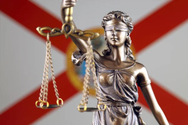 Symbool Van Recht Rechtvaardigheid Waarin Vlag Van Florida Close — Stockfoto