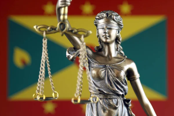 象征法律和正义与格林纳达旗子 — 图库照片