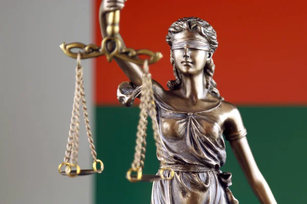 Символ Права Правосуддя Прапор Мадагаскару Крупним Планом — стокове фото