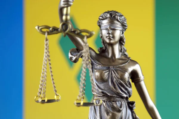 Symbol För Lag Och Rättvisa Med Saint Vincent Och Grenadines — Stockfoto