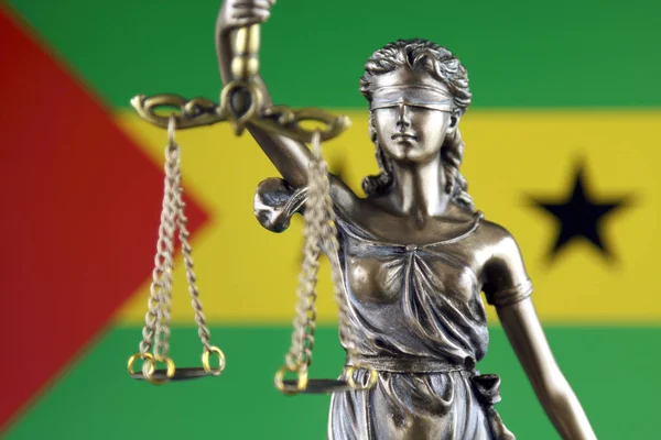 Символ Закона Справедливости Флагом Сан Томе Принсипи Закрыть — стоковое фото