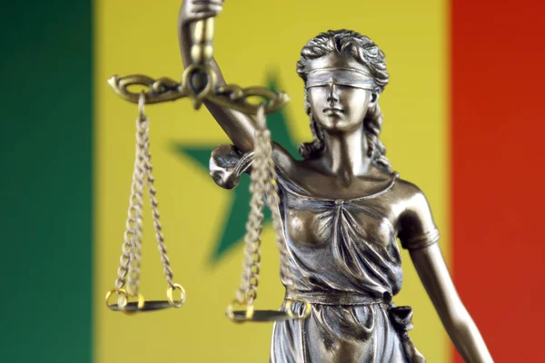 Symbol Law Justice Senegal Flag Close — Stock Photo, Image