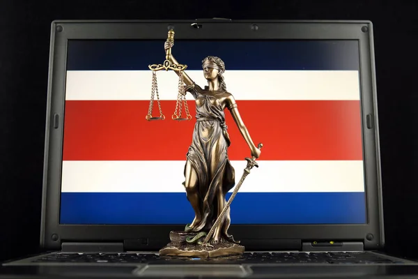 Символ Права Правосуддя Прапор Коста Ріки Ноутбуці Студія Постріл — стокове фото