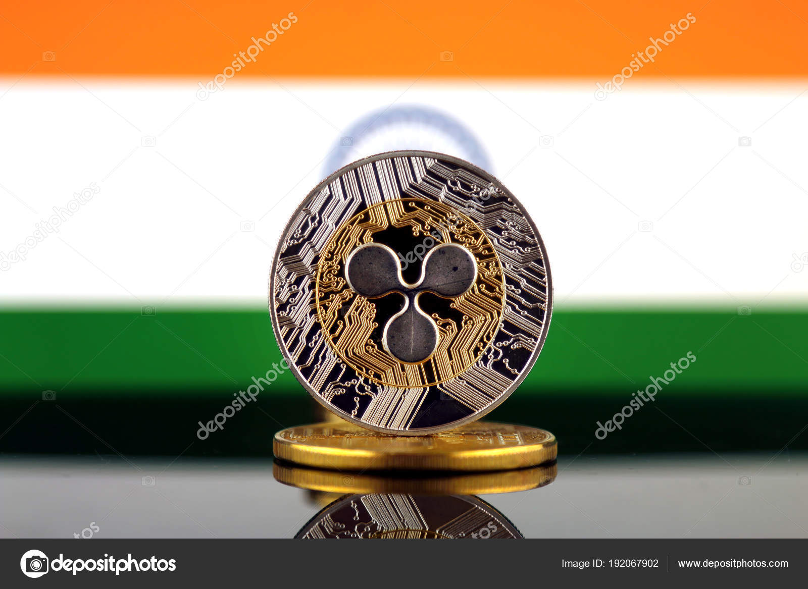 Physical Version Ripple Xrp New Virtual Money India Flag Conceptual — Stock  Photo © PromesaStudio #192067902
