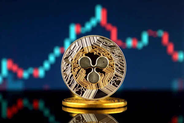 Physical Version Ripple Xrp New Virtual Money Conceptual Image Worldwide — Stock Photo, Image