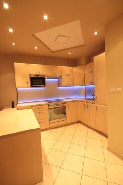 Modern lüks mutfak, özel yapım mobilyalar ve Led Rgb arka aydınlatma camı.