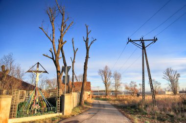 Wroclaw, Polonya - 03 Aralık 2019: Wroclaw, Polonya, Avrupa yakınlarındaki Siechnice 'de yer alan modern sera kompleksinin yakın çevresinin görüntüsü.