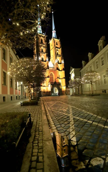 Wroclaw Poland December 2019 Cathedral John Baptist Wroclaw Poland Europe — Stock Photo, Image