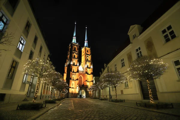 Wroclaw Poland December 2019 Cathedral John Baptist Wroclaw Poland Europe — Stock Photo, Image