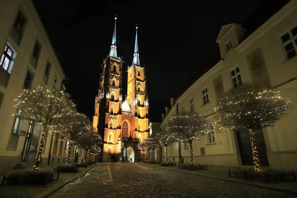 Wroclaw Poland December 2019 Cathedral John Baptist Wroclaw Poland Europe — Stock Photo, Image