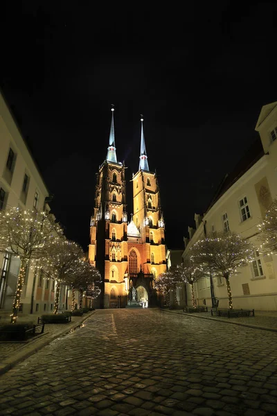 Wroclaw Poland December 2019 Cathedral John Baptist Wroclaw Poland Europe — Stock Photo, Image