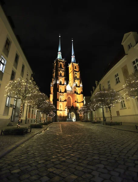 Wroclaw Poland December 2019 Cathedral John Baptist Wroclaw Poland Europe — Stock Photo, Image