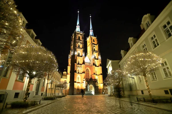 Wrocław Polska Grudnia 2019 Katedra Jana Chrzciciela Wrocławiu Polska Europa — Zdjęcie stockowe