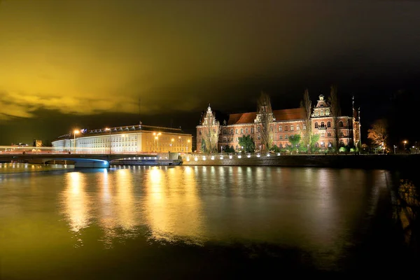 Wroclaw Polonya Aralık 2019 Oder Nehri Wroclaw Polonya Avrupa Daki — Stok fotoğraf